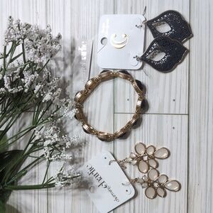 Lot Of 3 Charming Charlie Earrings & Bracelet NWT